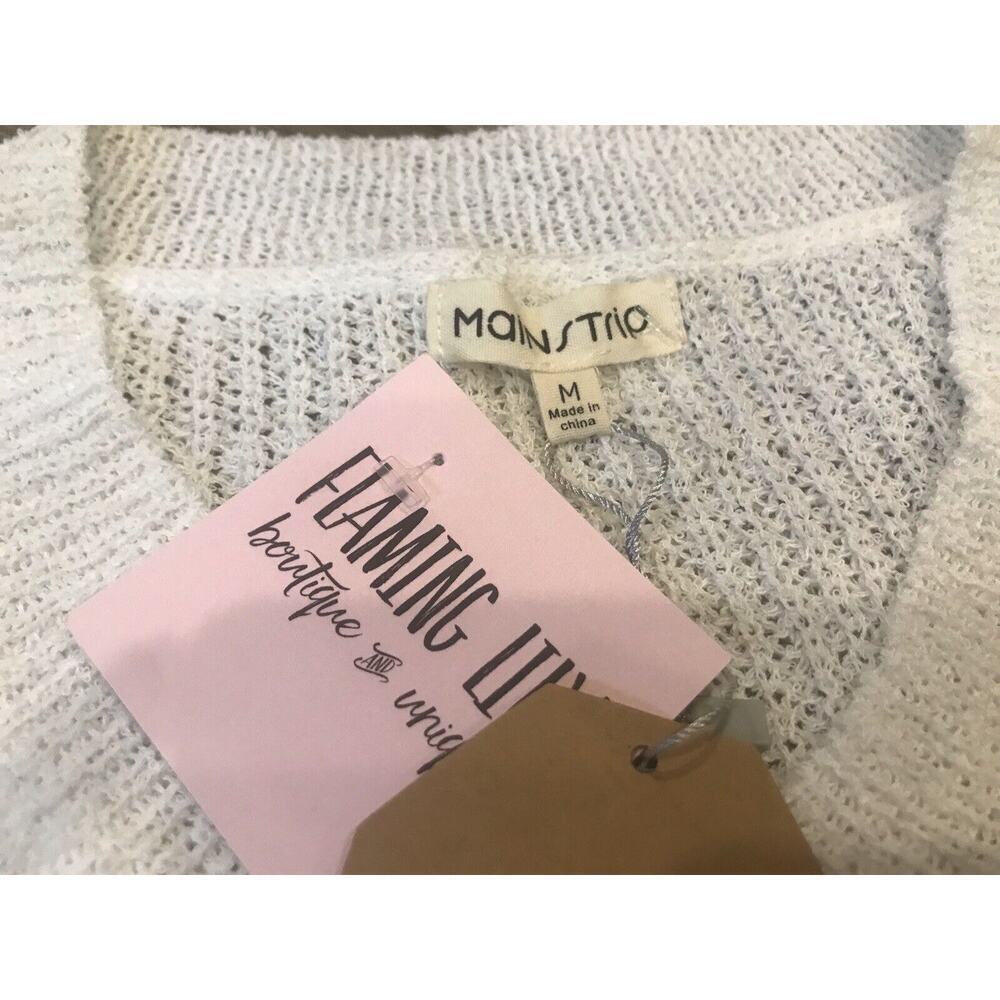 NEW Main Strip Women’s Size M Pinks Color Block Long Sleeve Knit Sweater - Picture 3 of 3
